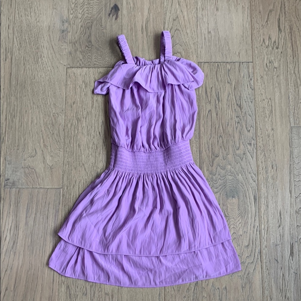 Ramy Brook Leon Ruffled A-Line Lilac Ruffle Sundress Size 7-8Y